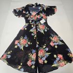 LPA  Button Up Midi Dress in Midnight Roses Small Photo 2