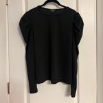 EXPRESS  Crew Neck Puff Long Sleeve Tee SMALL Black Blouse Top Photo 4