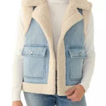 Jason Wu NWT Denim Sherpa Oversized Vest Size S Photo 0