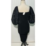 Flying Tomato  Puff‎ Sleeve Square Neck Bodycon Midi Dress Size Medium Black Photo 6
