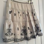 Anthropologie Lithe Tiered Skirt Women’s Sz 10 Ivory Embroidered Boho Hippie Photo 1