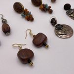 Lot Of 5 Costume Earrings Pierced Dangle Drop Brown / Earth Tones Photo 9