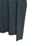 J Crew Mock Neck Top Womens XL Black White Stripe Gold Button Shoulder Blouse Photo 4
