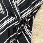 Nina Leonard  Black and White Sleeveless V-Neck Midi Dress Size M Photo 2