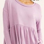 Free People Forever Your Girl Baby Doll Top Long Sleeve Purple Women Size Large Photo 0
