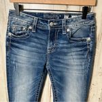 Miss Me Y2K Fleur De Lis Bling Mid Rise Capri Crop Jeans Studded Womens Size 27 Photo 2