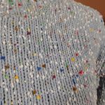 Jun & Ivy  Size Small S Light Blue Multi Colored Dots Knit Sweater Crew Kneck T Photo 9