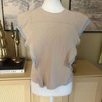 Anthropologie  Sleeveless Menswear Popover Top Ruffle Size Small Photo 0