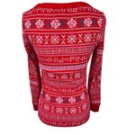 Victoria's Secret NWT PINK Red Winter Sweater Print Waffle Thermal Pajama Top Photo 7
