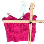 ZARA  Pink Satin Ruffle Cropped Sleeveless Ruffle Tank Top size XS NEW Tags Photo 7