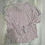Maurice's Maurice’s Women’s Lightweight Button Down Shirt Mauve White Stripe Size L NWT Photo 1