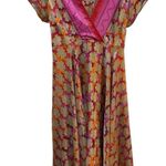 Dharma Imports Vibrant Floral Silk Blend Midi Dress Size Large/XL‎ Photo 0