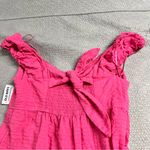 Old Navy  Women’s Pink V Neck Gauze Bow Tie Back Tiered MIDI Dress Size Small NWT Photo 5