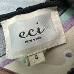 ECI New York Silk Dress Size 4 Green Purple Paisley Beaded Empire Waist Retro Photo 3