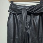 JONATHAN SIMKHAI Tessa Black Vegan Leather Tie‎ Waist Cropped Pant Size 4 Moto Photo 4