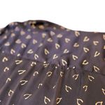 Rosie Pope Navy Wishbone Print Blouse XL Bow Tie Sleeve Soft Draped Top in EUC Blue Photo 5