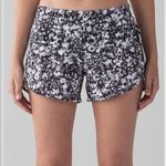Lululemon  Women's Tracker 4” Short Size 8 Black and White Floral GUC With Liner Photo 0