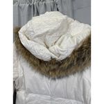 Marc New York  Andrew Marc Coat Womens Large White Down Puffer Parka Fur Hood Photo 7