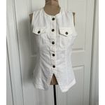 Madewell  Denim High Crewneck Vest in Tile White Size 0 #NU424 Photo 7