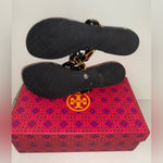 Tory Burch  Miller Printed Patent Leather Sandals Natural Leopard Size 8.5 Photo 2