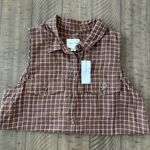 American Eagle  Outfitters Brown Plaid Button-Up Shirt Photo 3