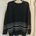 CeCe Fair Isle Jersey Knit Crew Neck Dropped Long Sleeve Pullover Sweater Photo 6