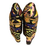 Yoki Tribal Print Peep Toe ankle Wedge Heels Photo 6