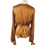 Revolve Tularosa Charmaine Wrap Top in Camel Polka Dots Medium NWT Photo 8