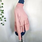 Mauve Pink Ribbed Ruffle Long Sleeve Crop Top Size S / M Photo 3