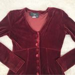 VINTAGE Luly K 90s Y2K Red Velvet Long Sleeve Babydoll Mini Dress Size Small Photo 2