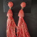 Steve Madden  Red pave crystals & tassels earrings Photo 0