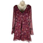 Cupcake and Cashmere Mixed Floral Printed Mini Dress Red Velvet Size 0 Photo 6