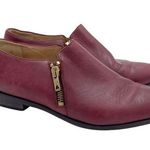 J.Crew  Double Zipper Burgundy Red Leather Pointed Toe Loafer Women's Size 6.5 Photo 0