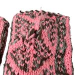 Handmade Knitted Pink and Gray Slippers High Calf B160 Photo 7