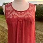 E & M Anthropologie E (hanger) M Orange Lace Tank Top Photo 6