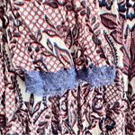 V Cristina Floral Boho Cottagecore Peasant Handkerchief Hem Mini Dres Size S Blue Photo 4