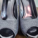 Jacqueline Ferrar  Silver High Heels Size 8.5 Silver Open Toe Platform Heels Photo 1