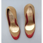 Pour La Victoire Tan / Red Leather Mary Janes Pumps Heels Women's Size 9.5 Photo 5