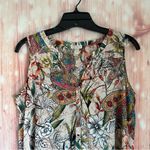 Spense Beige Paisley Floral Print Print Sleeveless Tunic Blouse Multiple Photo 1