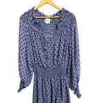 MISA Los Angeles MISA Almaha Majorelle Lapis Tile mini women's dress Smocked Ruffle XL Photo 2