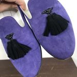 Giuseppe Zanotti Women's Size 37.5 Suede Black Tassel Slip On Loafers Flats Photo 8