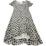 Sangria  Dress Womens 6 White Black Floral Lace Short‎ Sleeve Midi Party Lined Photo 1