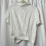 Forever 21 NWOT F21 Solid White Twist Front Short Sleeve Blouse Size Medium Photo 2