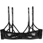 Victoria's Secret VICTORIA’S SECRET Very Sexy Faux Leather Strappy Open-Cup Demi Bra Size M NWT Photo 2