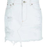 Ser.O.Ya Alli Distressed Mini Denim Skirt Optic White Arizona Size 24 NEW Photo 0