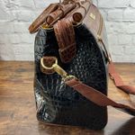 Samantha Brown Bag Women's Brown Black Faux Croc Weekender Overnight Tote Photo 3