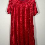 L&B Red Velour Swing Dress Size Small Photo 1