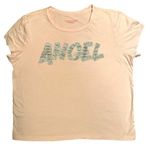 Victoria's Secret Victoria’s Secret Pink Short Sleeve T Shirt Women Large Angel Glitter Graphic Photo 0