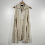 Banana Republic Banana Republic Sleeveless Linen Tunic Dress Medium Beige Embroidered Resort Photo 1