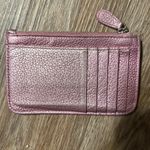 Balenciaga  logo pink metallic zip card case minor flaw like rubbing pictured Photo 1